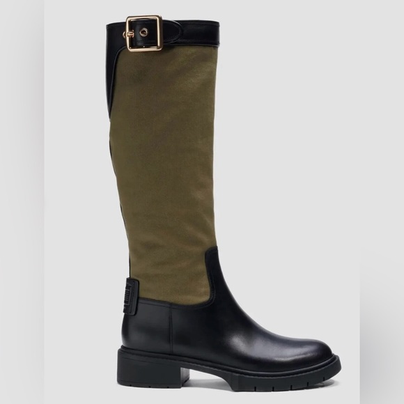 COACH ARMY GREEN LEIGH TWILL BOOTS  SIZE 7.5 B - Picture 11 of 11
